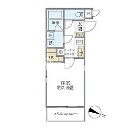 ザ 品川イーストレジデンス 1Kの間取図画像