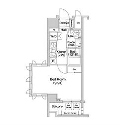 コンフォリア麻布EAST 1Kの間取図画像