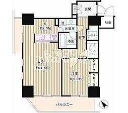 トレステージ目黒 1LDKの間取図画像