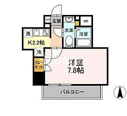 GRANSITE白金高輪 1Kの間取図画像
