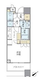 ブリリアタワーズ目黒サウスレジデンス ワンルームの間取図画像