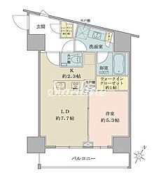 ザ・パークワンズ品川戸越 1LDKの間取図画像