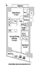 コンフォリア芝浦バウハウス 2LDKの間取図画像