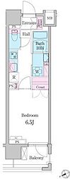 デュオメゾン品川戸越 1Kの間取図画像