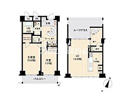 エスティメゾン白金台 2LDKの間取図画像