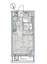 プレール・ドゥーク高輪 1Kの間取図画像