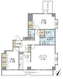 ベルメゾン南麻布 2LDKの間取図画像