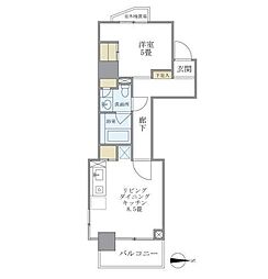 マイプレジール広尾 1LDKの間取図画像