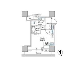 ベルファース芝浦タワー ワンルームの間取図画像