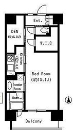 ParkCube東品川 1Kの間取図画像
