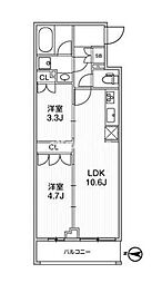 ライムレジデンス品川イースト(LIME RESIDENCE SHINAGAWA EAST) 2LDKの間取図画像