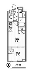 ライムレジデンス品川イースト(LIME RESIDENCE SHINAGAWA EAST) 1DKの間取図画像