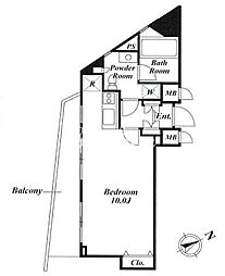 レジデンス広尾 ワンルームの間取図画像