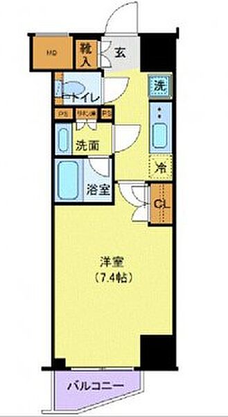 ジェノヴィア新宿早稲田グリーンヴェール 302｜東京都新宿区若松町(賃貸マンション1K・3階・25.59㎡)の写真 その2