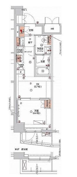 ハーモニーレジデンス神楽坂ヒルズsecond 104｜東京都新宿区山吹町(賃貸マンション1DK・1階・25.80㎡)の写真 その2