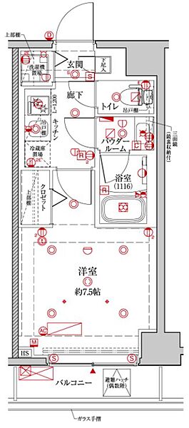 クレイシア浅草橋 302｜東京都台東区柳橋１丁目(賃貸マンション1K・3階・25.41㎡)の写真 その2