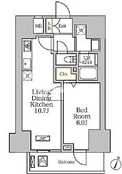 コートレジデンス南大塚 14階1LDKの間取り