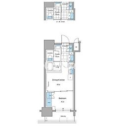 ルフォンプログレ本郷三丁目 302 3階1DKの間取り