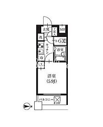 ラ・レジダンス・ド千駄木 2階1Kの間取り