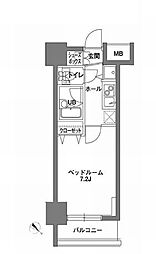 KDX岩本町レジデンス 5階1Kの間取り