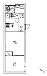 マキシヴシティ文京小石川（MAXIV CITY文京小石川） 1階1LDKの間取り