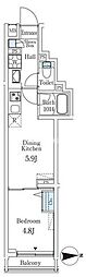 ロスアルコス千駄木 1DKの間取図画像