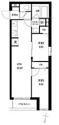 プレセダン千駄木 2LDKの間取図画像