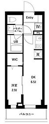プレセダン千駄木 1DKの間取図画像