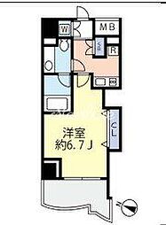 アクロス文京 1Kの間取図画像