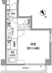 THECUBE 1Kの間取図画像