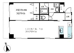 湯島台レジデンス 1LDKの間取図画像