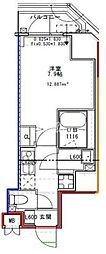 S-RESIDENCE文京小石川 1Kの間取図画像