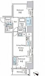 PARKAXIS神保町 2LDKの間取図画像