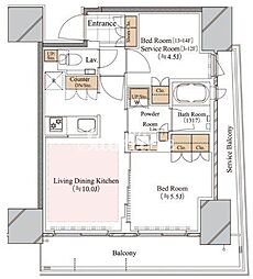 ブランシエスタ白山 1SLDKの間取図画像