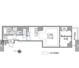 アーベイン 文京・千駄木 1LDKの間取図画像
