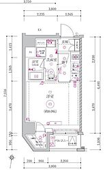 ベルシード森下II 7階1Kの間取り
