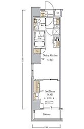 アーバネックス日本橋人形町 5階1DKの間取り