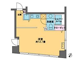 カスタリア水天宮II 7階1Kの間取り