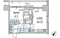 パークアクシス東日本橋ステーションゲート 1LDKの間取図画像