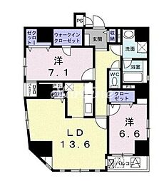 PalazzoComodo日本橋 2LDKの間取図画像