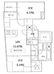 S-RESIDENCE日本橋浜町 2LDKの間取図画像