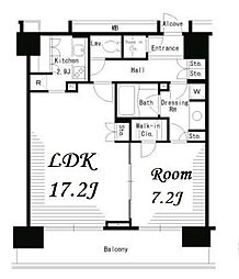 パークアクシス日本橋ステージ 1LDKの間取図画像
