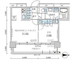 パークアクシス菊川ステーションゲート 1LDKの間取図画像