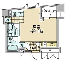アズ日本橋人形町 ワンルームの間取図画像