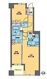 カスタリア東日本橋 2LDKの間取図画像