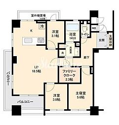 プロスペクト森下 3LDKの間取図画像