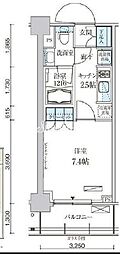 パークアクシス菊川ステーションゲート 1Kの間取図画像