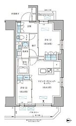 パークアクシス住吉ガーデンスクエア 2LDKの間取図画像