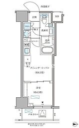パークアクシス住吉ガーデンスクエア 1DKの間取図画像