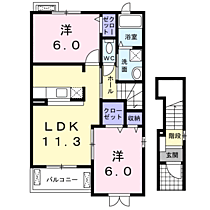 清新　Ｋ2 203 ｜ 長野県上田市秋和1270-1（賃貸アパート2LDK・2階・56.26㎡） その2